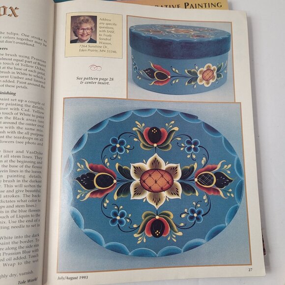 Vintage TOLE WORLD Magazines (6 Issues) 1993 & 94 Designs for Creative Painting - Picture 10 of 12